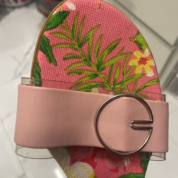 Beyond- 7.5 Kitten Pink Floral Heels - Picture 7 of 12